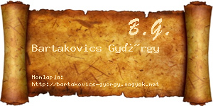 Bartakovics György névjegykártya